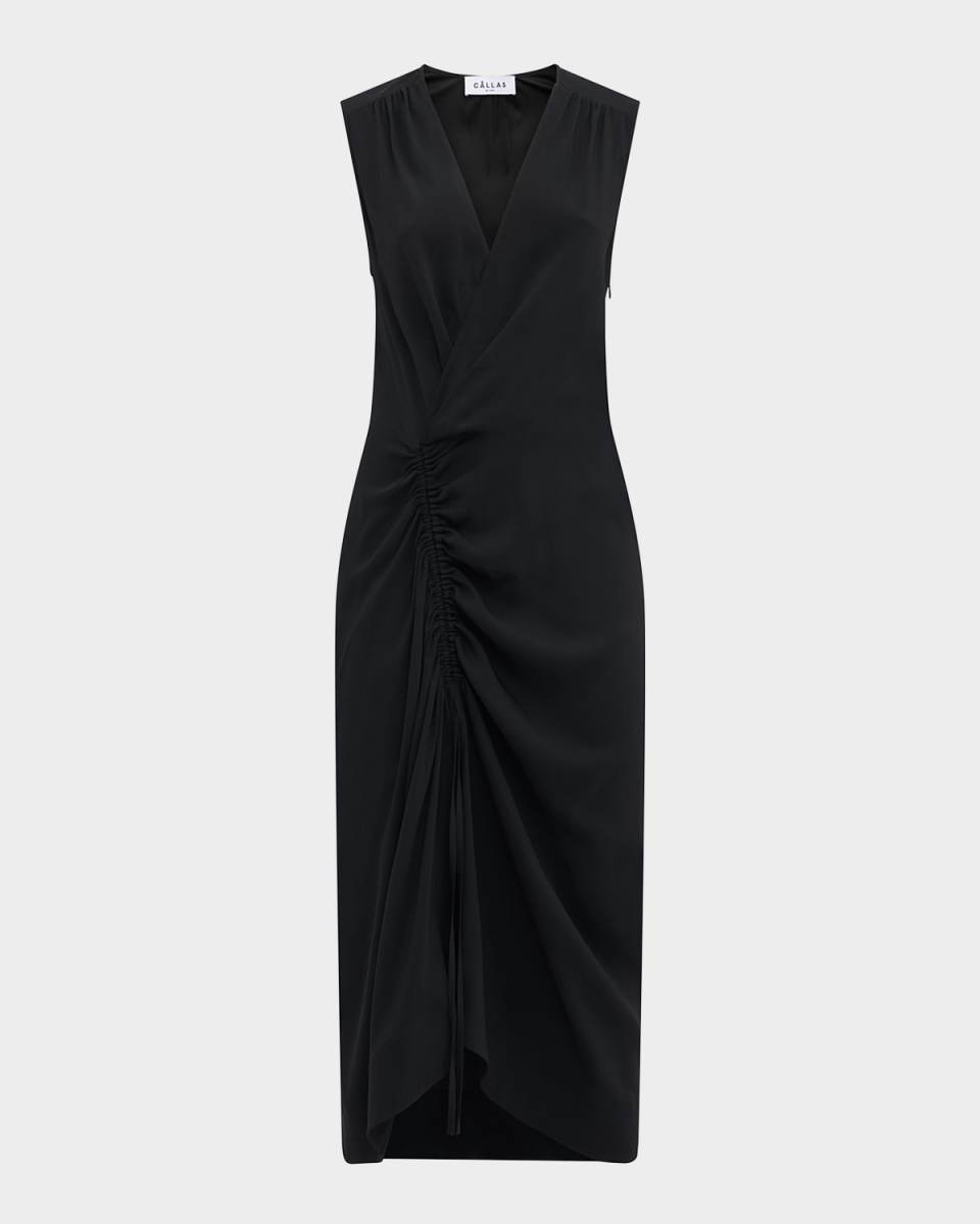 Agnes Sleeveless Ruched Midi Dress